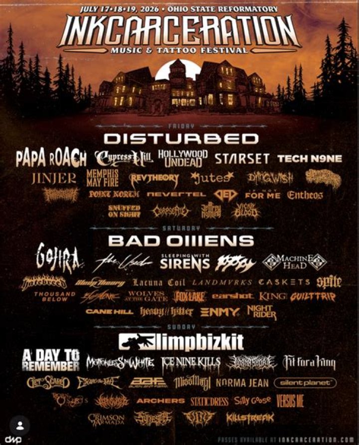 Inkcarceration Music and Tattoo Festival Lineup Announced With Korn, Disturbed, Breaking Benjamin and Others