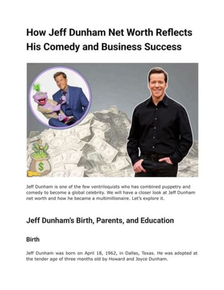 Jeff Dunham net worth, income and estimated earnings of Youtuber channel